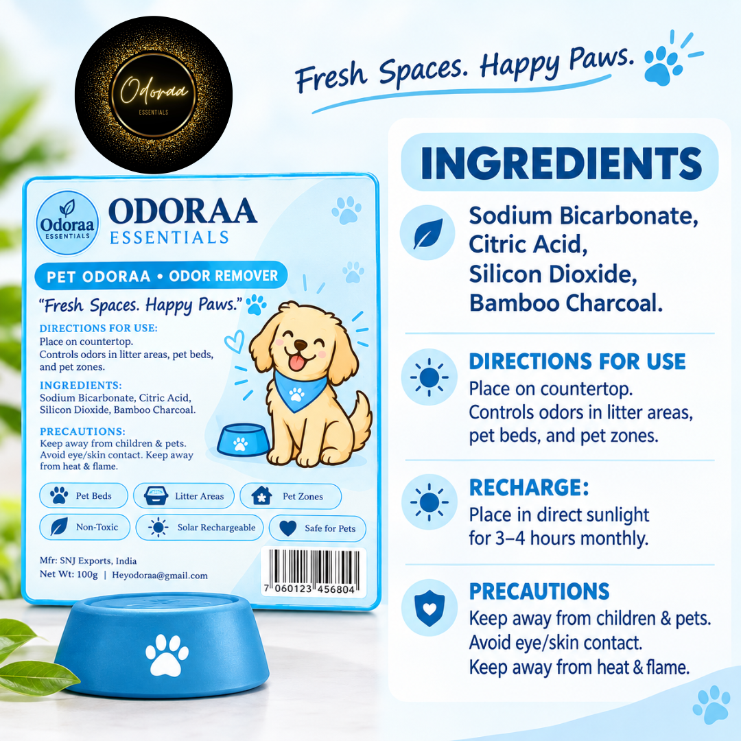Odoraa -Pet Odoraa | Pet Odor Eliminator for Homes with Pets | Odor Absorber | Solar Rechargeable & Eco-Friendly | 3.5oz (Pack of 6)