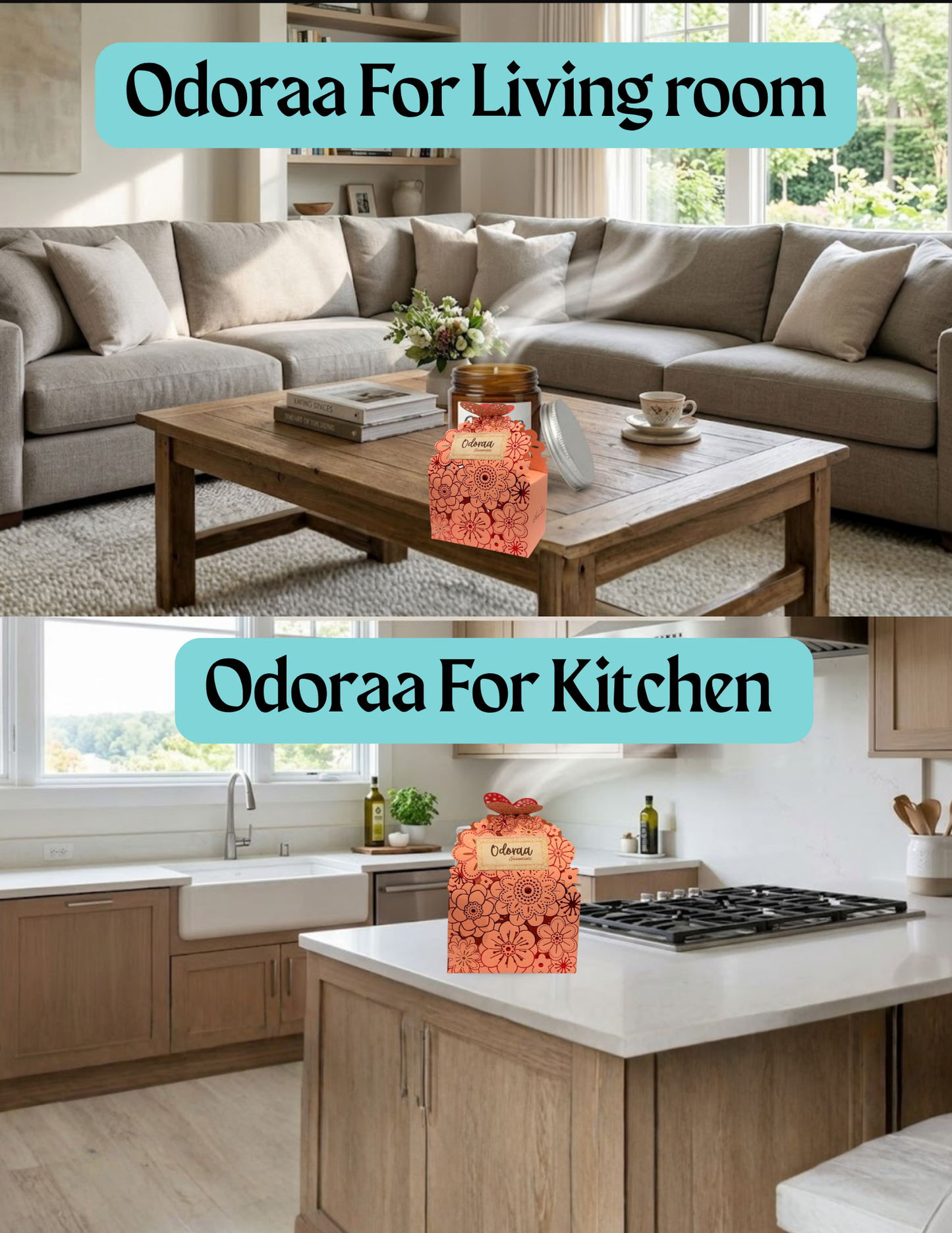 Odoraa -Kitchen Odor Absorber | Solar Rechargeable | Long-Lasting Up to 3months | Eco-Friendly Naturally freshens kitchen and Restrooms with Odoraa Essentials(pack of 2)