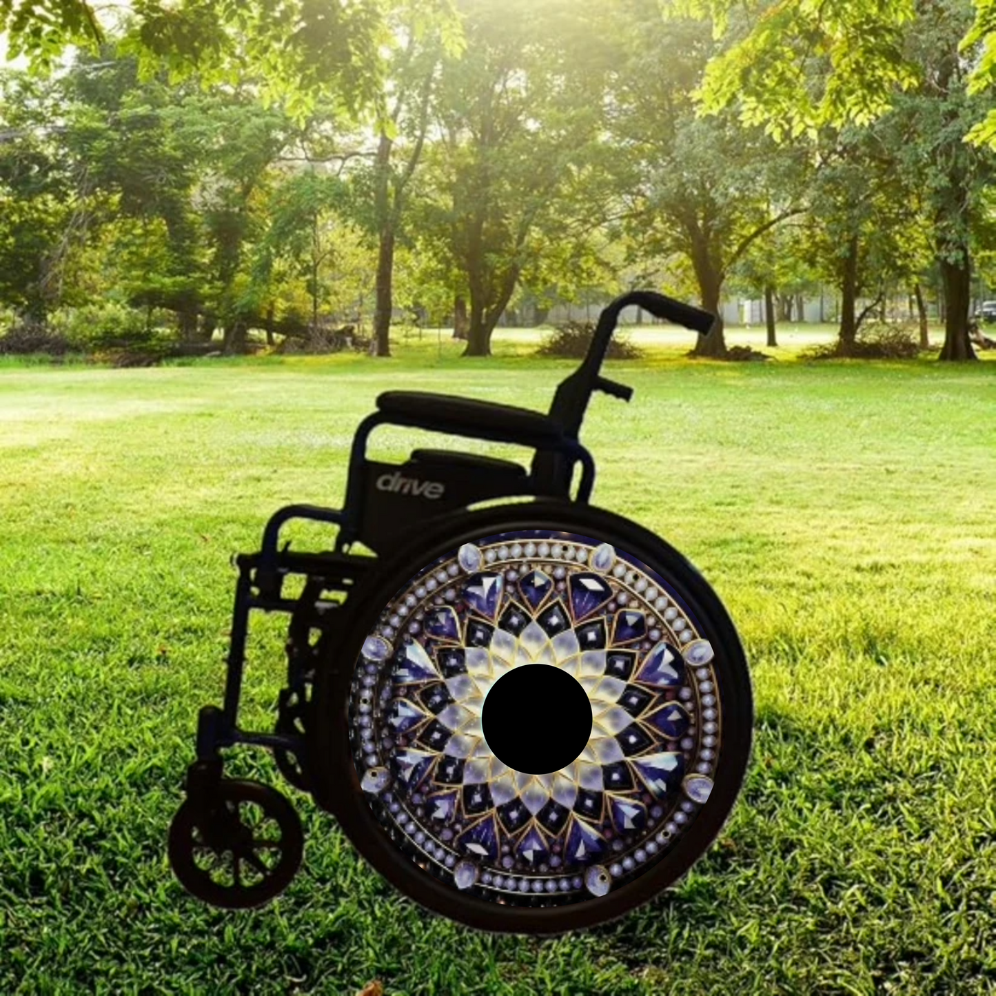 3D Royal Blue Diamonds: 18 inches